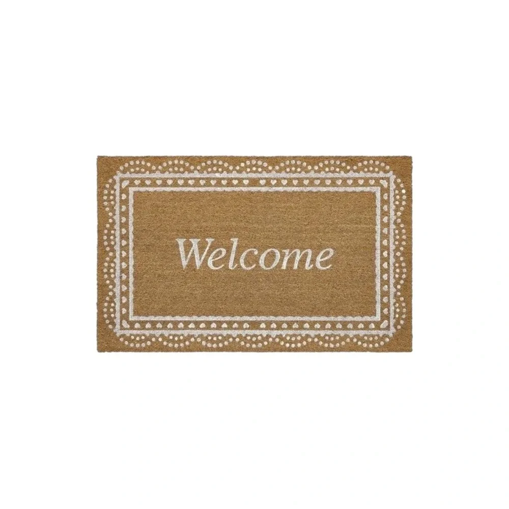 My Texas House Multi Welcome Heart Lace Outdoor Coir‎ Doormat, 18x30